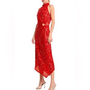 Ciebon Signy Sequin Asymmetric Gown in Red